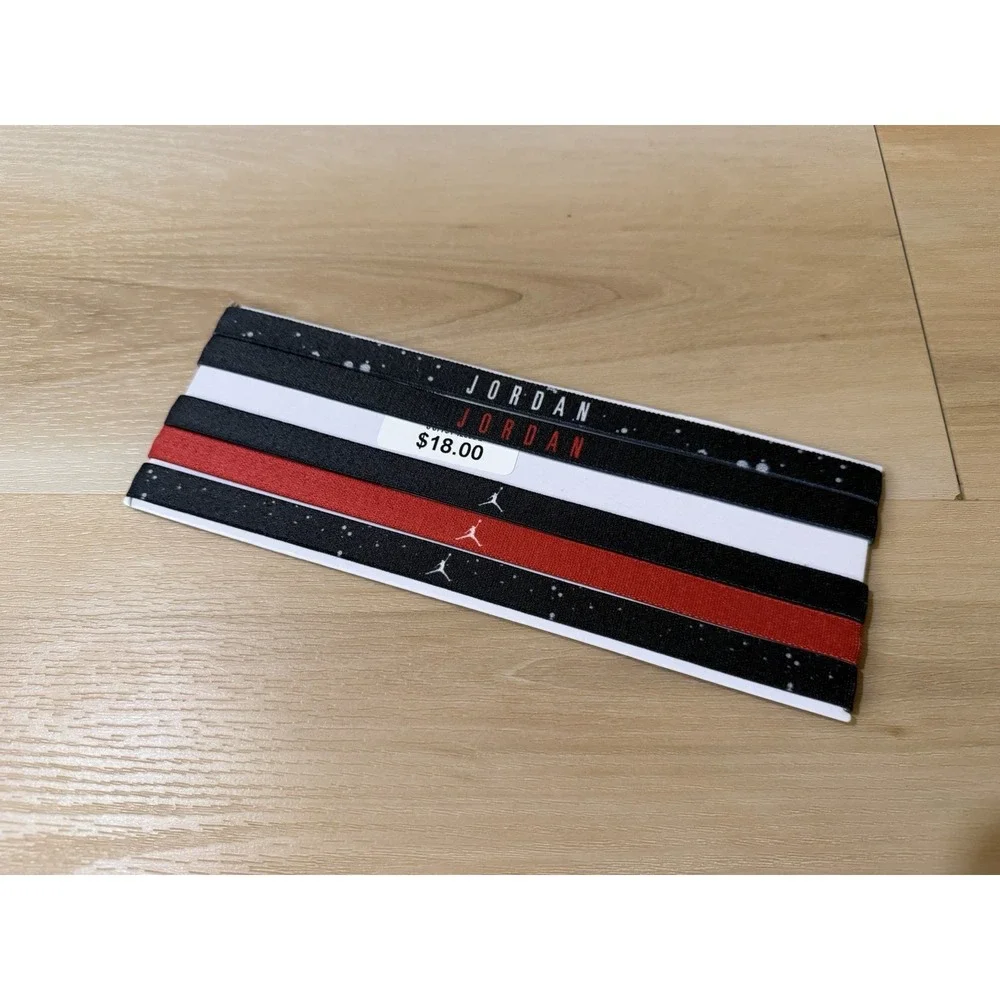 Nike Jordan Headbands 5 Pack Adult Elastic Black/White/Red